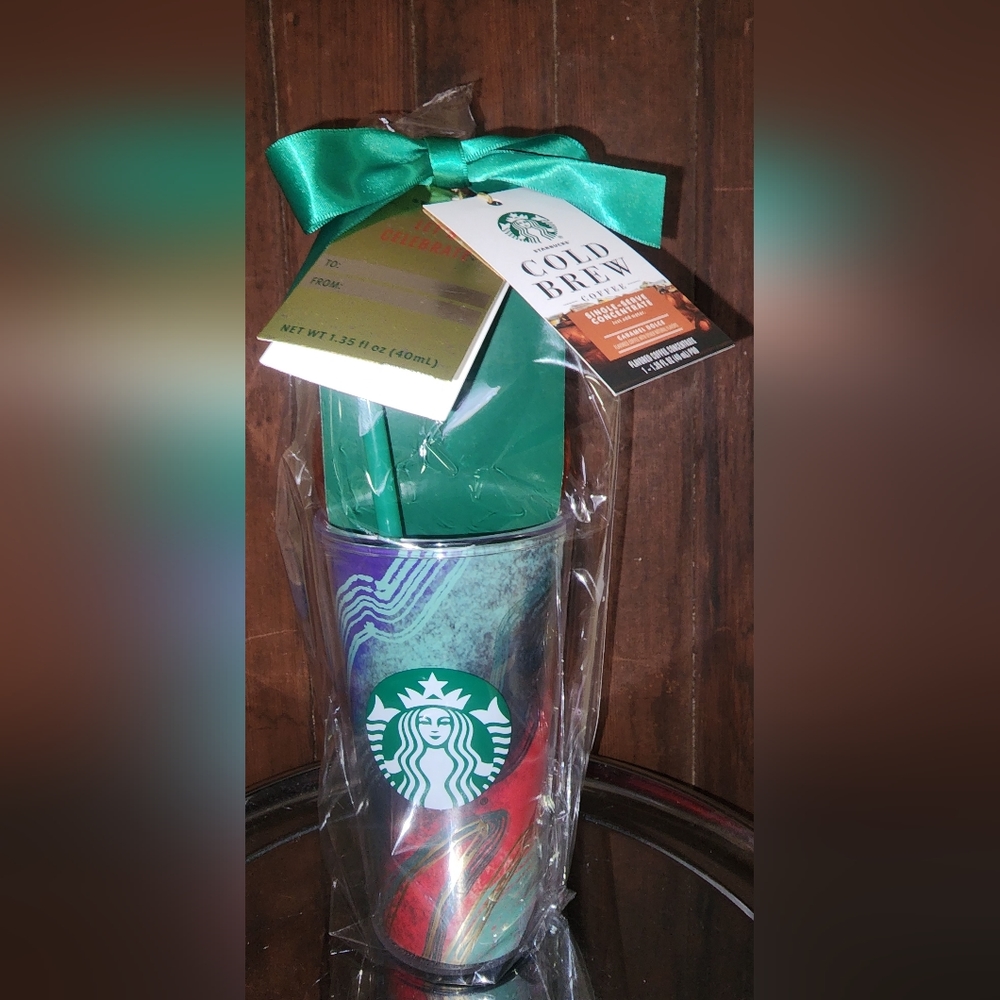 Starbucks 16 0z Cold Brew Tumbler Cup And Coffee Gift Set NWT - Picture 3 of 4